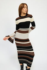 MAVI STRIPE MAXI BODYCON DRESS