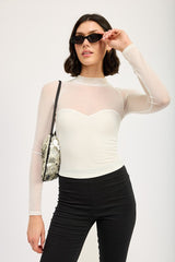 COURT SHEER RUCHED TOP