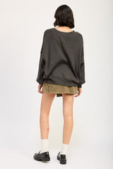 KEELY OVERSIZED V NECK SWEATER