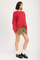 KEELY OVERSIZED V NECK SWEATER