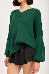 KEELY OVERSIZED V NECK SWEATER