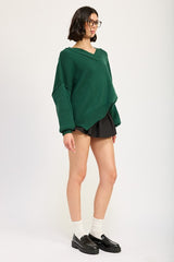 KEELY OVERSIZED V NECK SWEATER