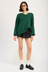 KEELY OVERSIZED V NECK SWEATER