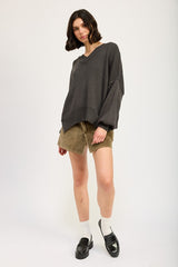 KEELY OVERSIZED V NECK SWEATER