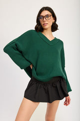 KEELY OVERSIZED V NECK SWEATER