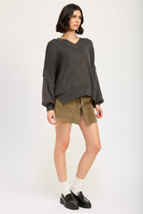 KEELY OVERSIZED V NECK SWEATER