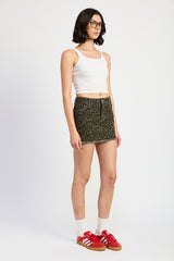 DOWNTOWN NASH PRINTED DENIM SKIRT