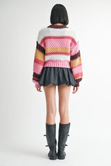 MAKI MOCK NECK STRIPED SWEATER