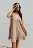 SIZE LARGE Latte A Day Suede Dress