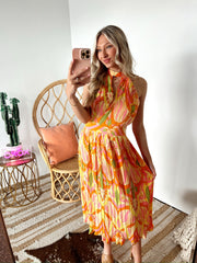 Lily Jane Printed Midi Dress