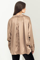 Completely Charmed Oversized Satin Blouse [online exclusive]
