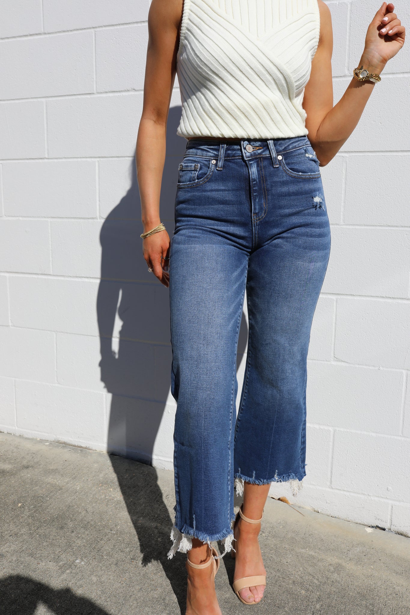 SIZE 27 Make Way Distressed Mom Jeans