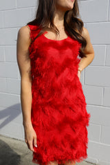 Miss Red Fringe Dress