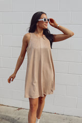 Latte A Day Suede Dress