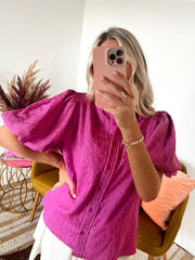 SIZE MEDIUM Lost in the Orchid Puff Sleeve Blouse