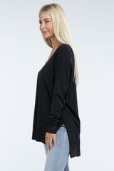 Zo Hi-Low Hem Front Seam Sweater