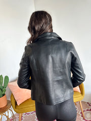 Adriana Textured Faux Leather Jacket