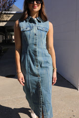 Can't Stop Her Denim Dress