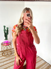SIZE LARGE Lola Wide Leg Overall Jumpsuit