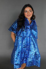 Party In Blue Sequin Dress