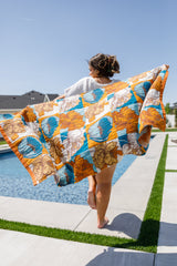 Coco Block Floral Luxury Beach Towel