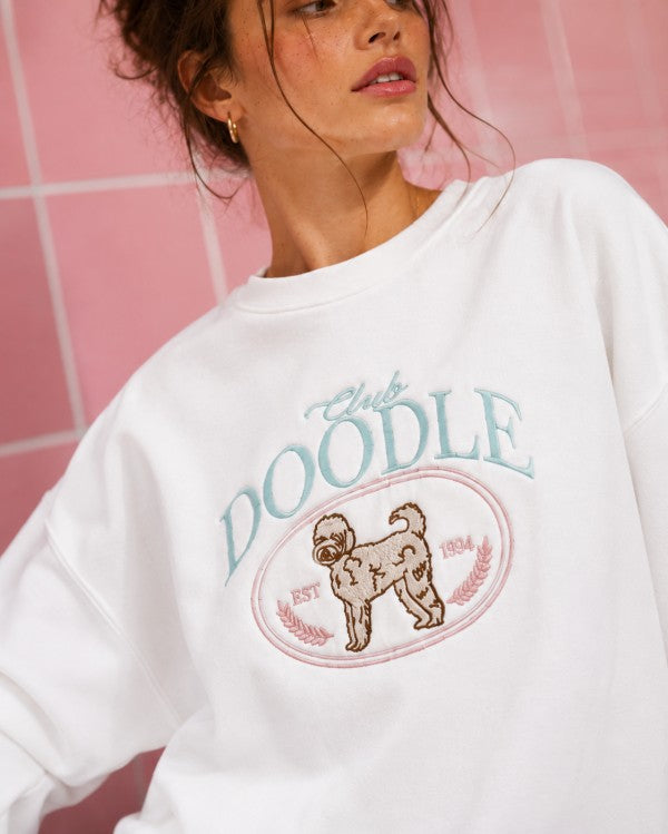 Club Doodle Embroidered Graphic Sweatshirt
