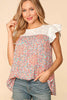 PORCH VIEW LUNCH DATE FLORAL PRINT TOP