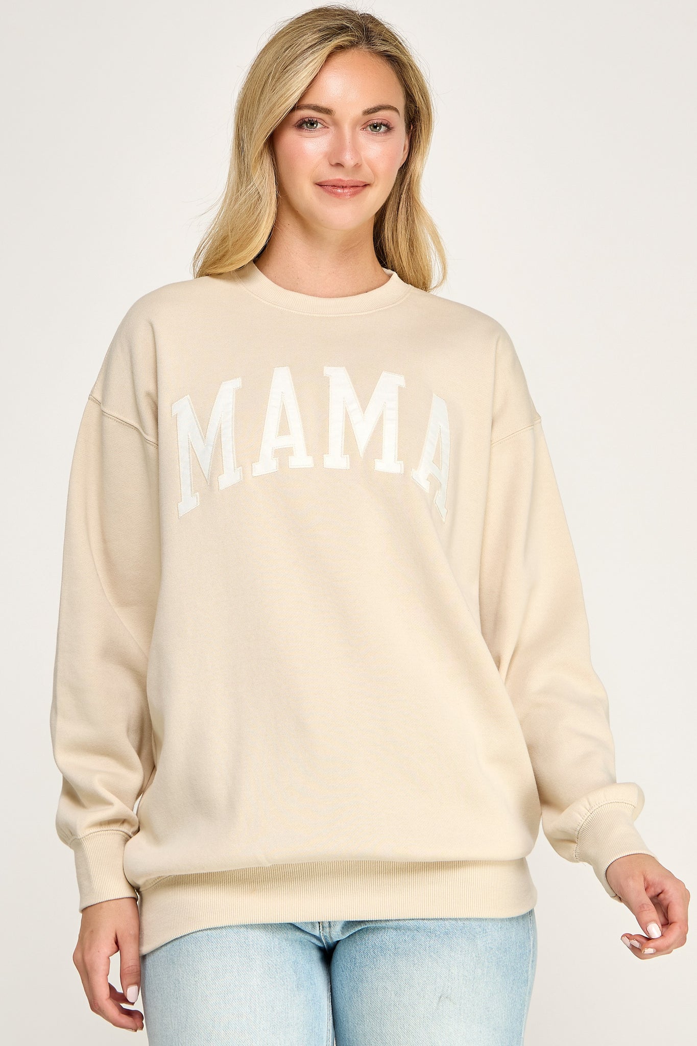 MAMA Neutral Patchwork Sweatshirt