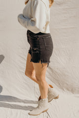 Branson Black Denim Shorts