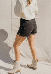 Branson Black Denim Shorts