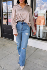 SIZE SMALL Bodie Relaxed Fit Denim Flares