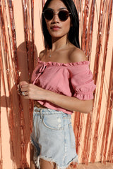 SIZE LARGE Maisie Ruffle Crop Top